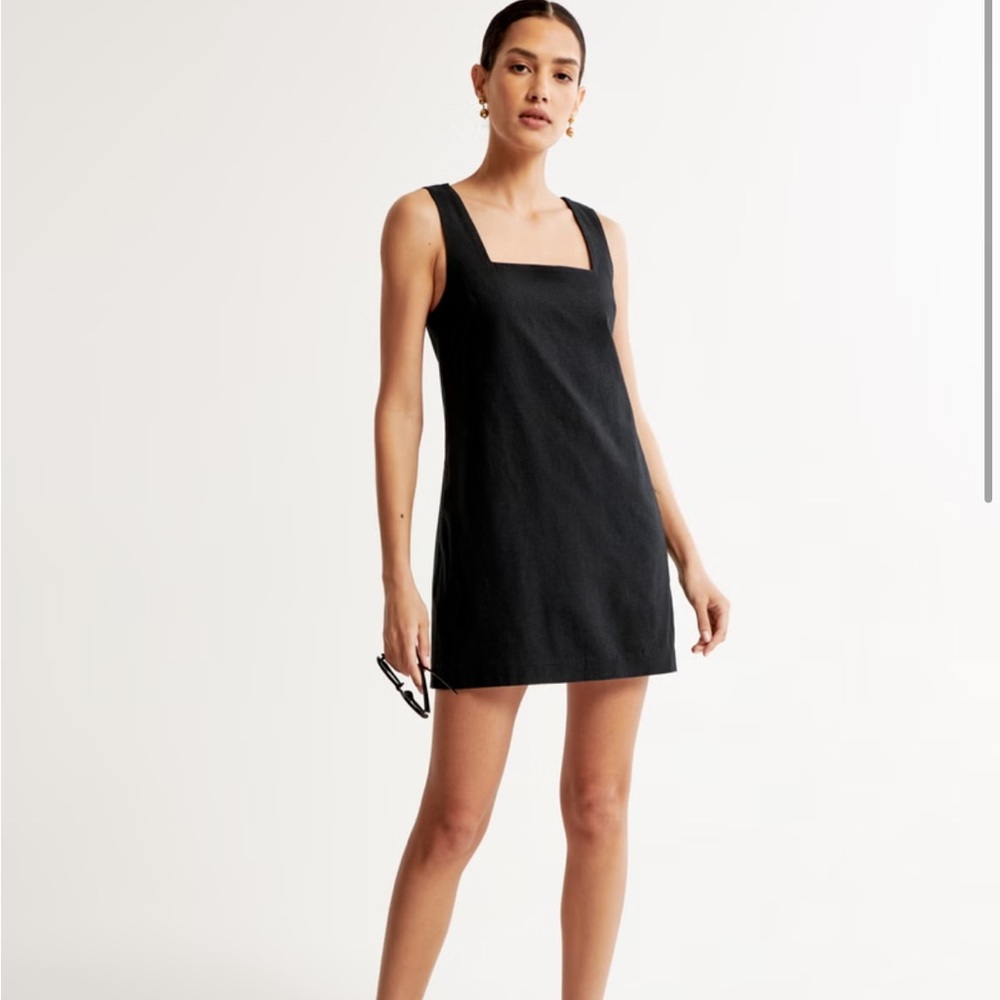 Abercrombie & Fitch XL Black Linen Mini Dress